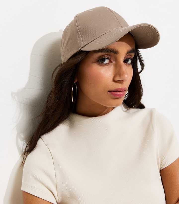 Brown Topstitched Cap