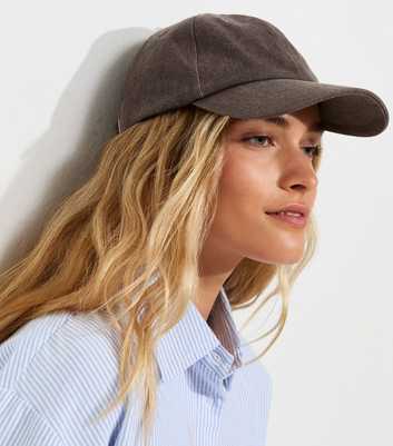 Dark Brown Topstitched Cap