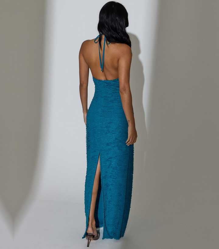 South Beach Teal Halter Neck Maxi Dress | New Look