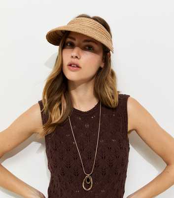 Tan Shell Charm Straw Visor