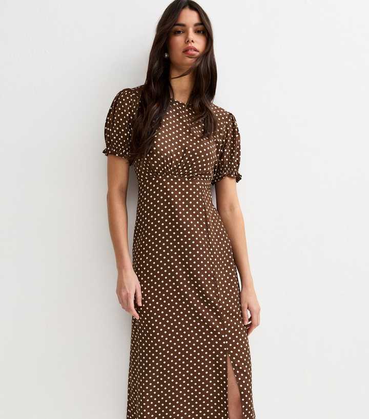 midi dress newlook Green Cowl Neck Draped Midi Dress