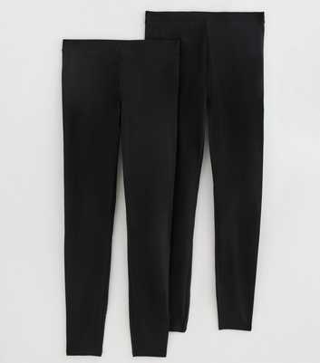Tall Black Pack Of 2 Cotton Rich Stretch Leggings