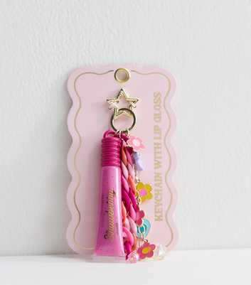 Pink Chain And Lip Gloss Key Chain