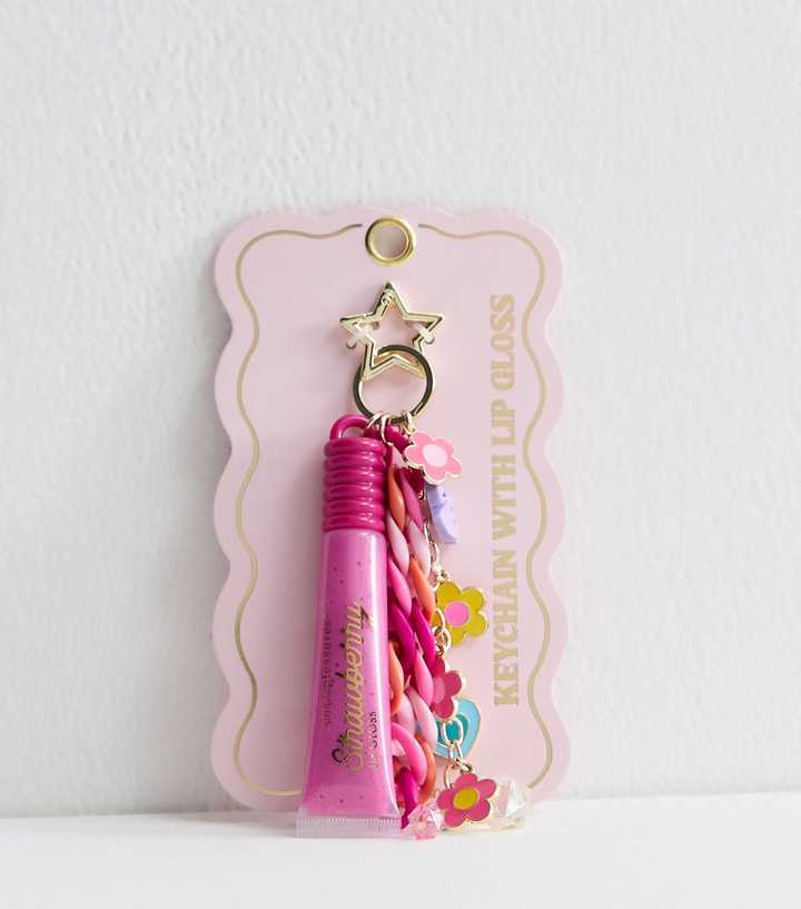 Pink Chain And Lip Gloss Key Chain