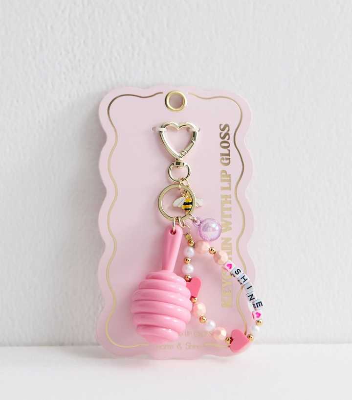 Pink Honey Pot Lip Balm Key Chain