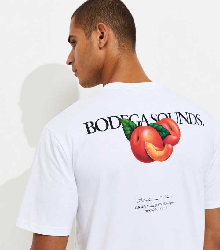 Only & Sons White Cotton Regular Fit Bodega Sounds Fruit Print T-Shirt