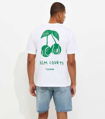 Only & Sons White Palm Courts Print T-Shirt