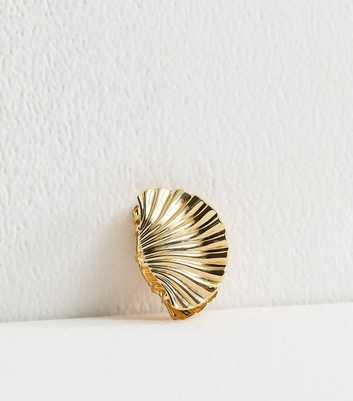 Gold Tone Shell Hair Claw Clip