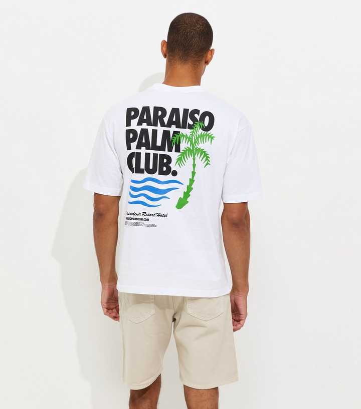 Only & Sons White Cotton Palm Tree Graphic Print T-Shirt