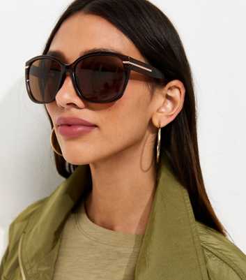 Brown Acetate Round Frame Sunglasses