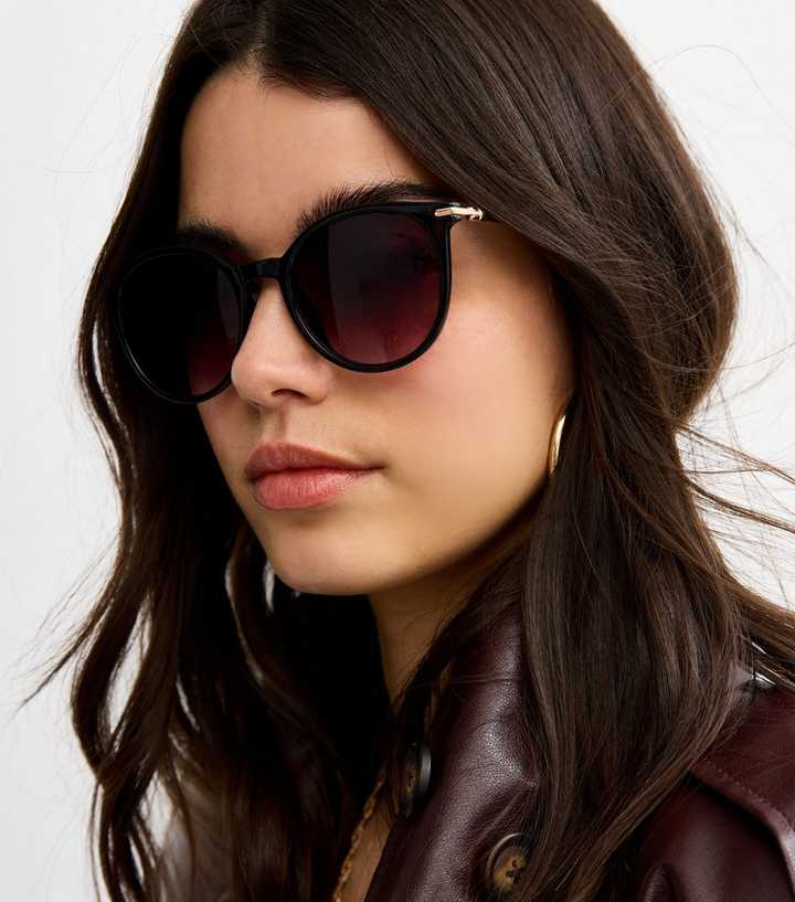 Black Round Frame Sunglasses