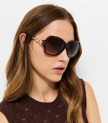 Brown Tortoiseshell Round Frame Sunglasses