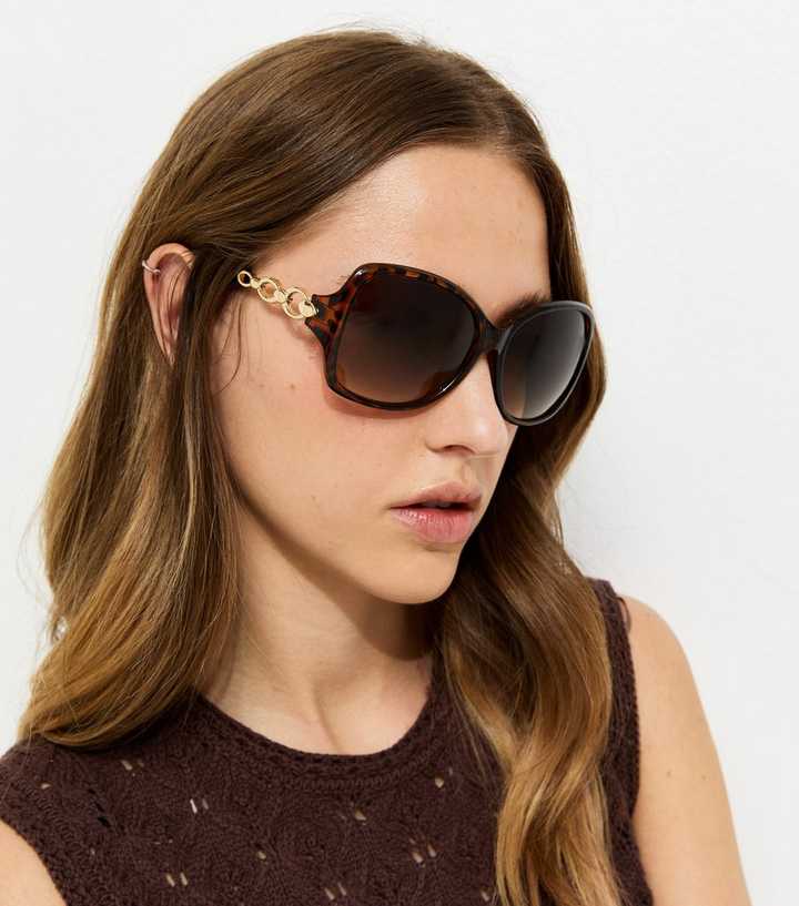 Brown Tortoiseshell Round Frame Sunglasses