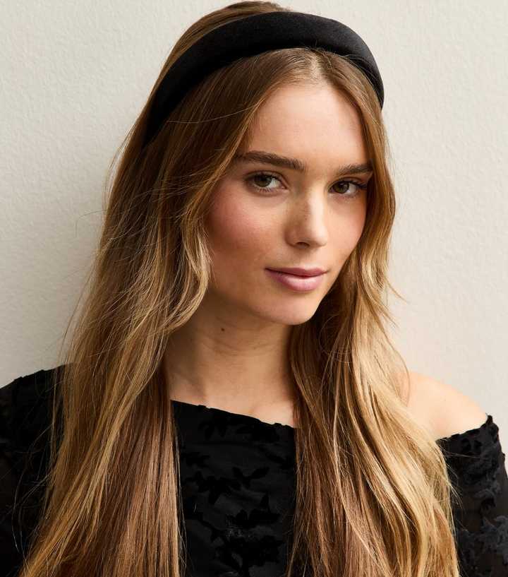 Black Velvet Padded Headband