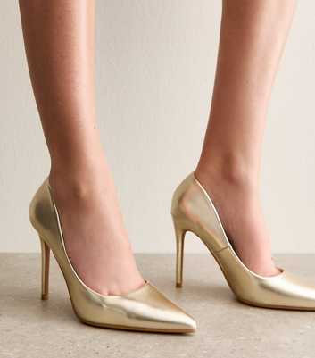 Truffle Gold Faux Leather Court Shoes