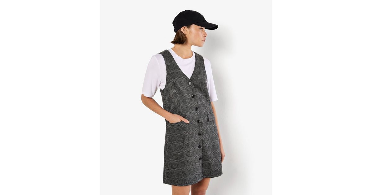 animal print halter neck dress Check Wool Mini Dress – Petite Chérie