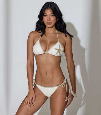 South Beach Cream Tie Side Bikini Bottoms