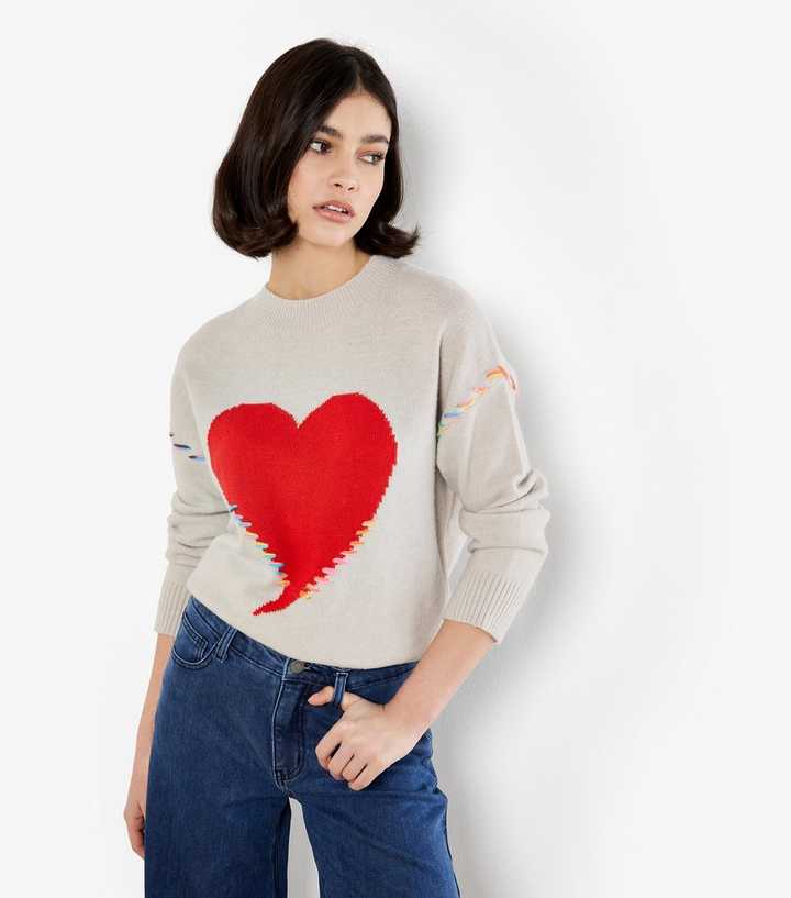 Apricot Stone Big Heart & Neon Whips Jumper