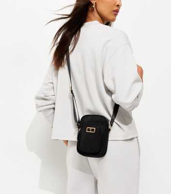 Black Logo Charm Phone Bag