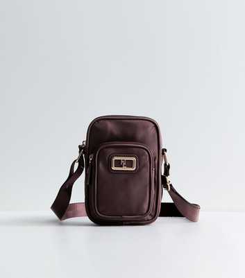 Dark Burgundy Logo Charm Phone Bag