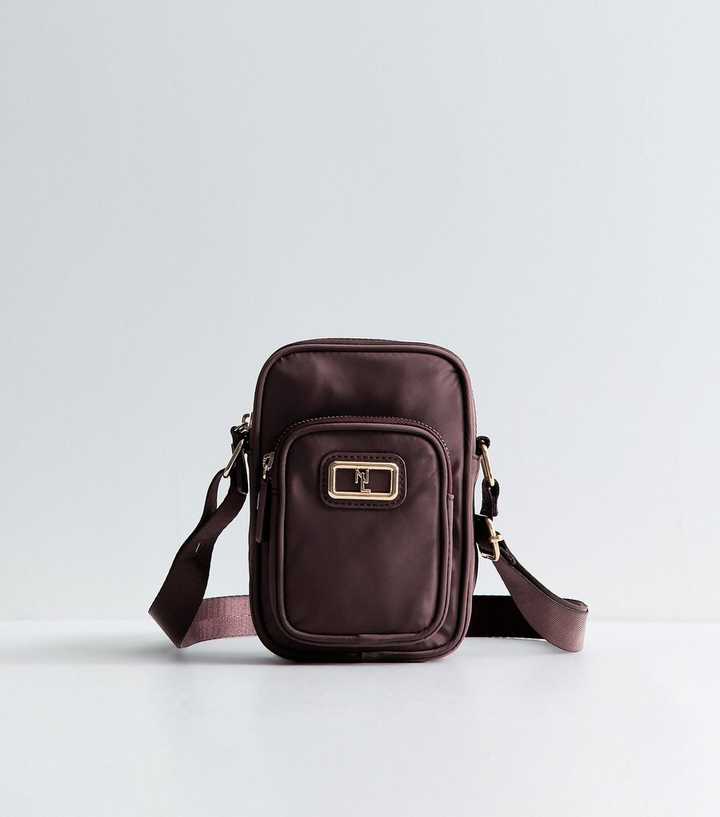 Dark Burgundy Logo Charm Phone Bag