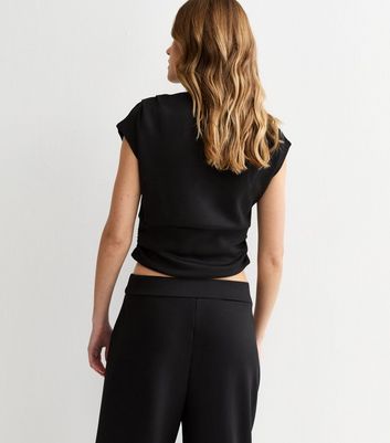 Black Gathered Shoulder Top | New Look