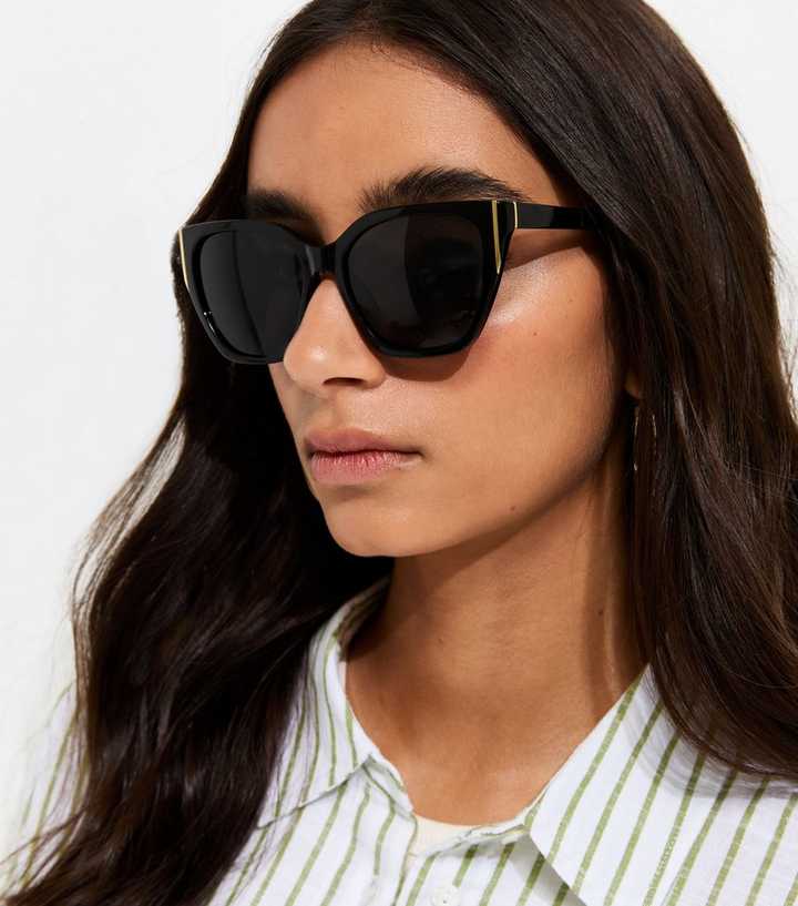 Black Oversized Cateye Sunglasses