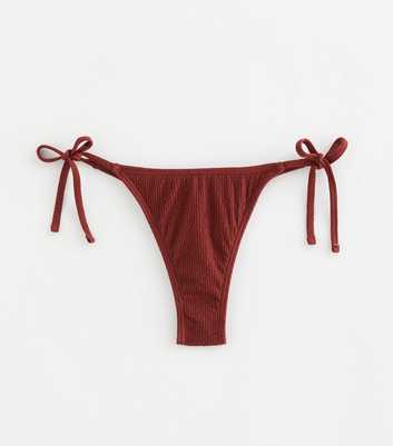 Rust Crinkle Tanga Tie Side Tanga Bikini Bottom