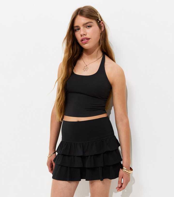 Girls Black Jersey Rara Skirt