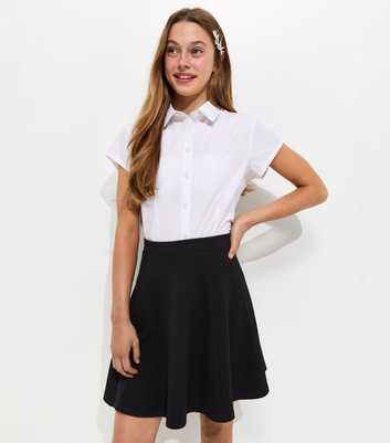 Girls Black Flared Skater School Skirt