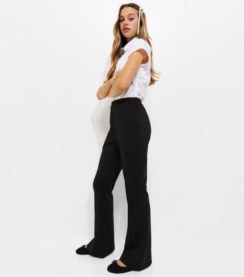 Girls Black Flared Leg School Trousers