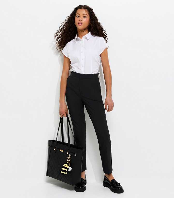 Girls Black Slim Fit School Trousers