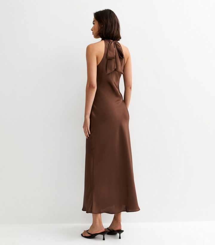 brown dress sweater men La Femme 30803 - Long Lace A-line Dress main image 0
