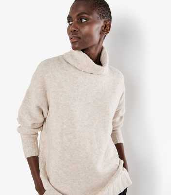 Apricot Cream Oversized Roll Neck Jumper
