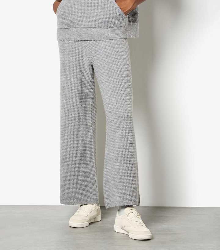 Apricot Mid Grey Waffle Knit Trousers