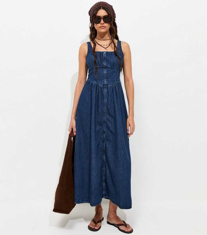 white christmas dresses Corset Bodice Denim Mini Dress – Ragstock