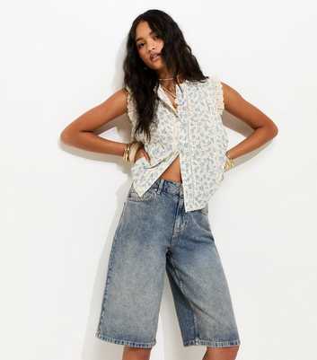 Vintage Tint Blue Denim Jort Shorts