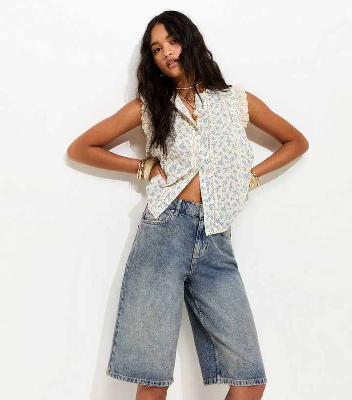 Vintage Tint Blue Denim Jort Shorts