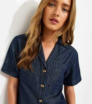 Navy Short Sleeve Boxy Shirt