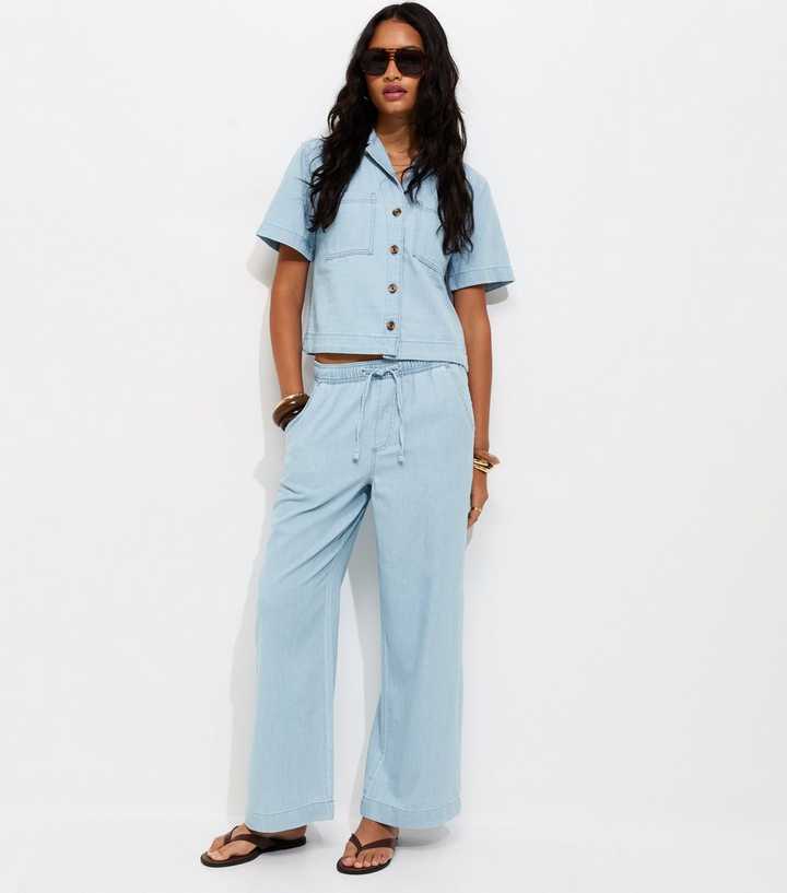 Light Blue Short Sleeve Boxy Shirt