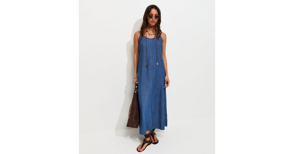 Blue Denim Midaxi Dress