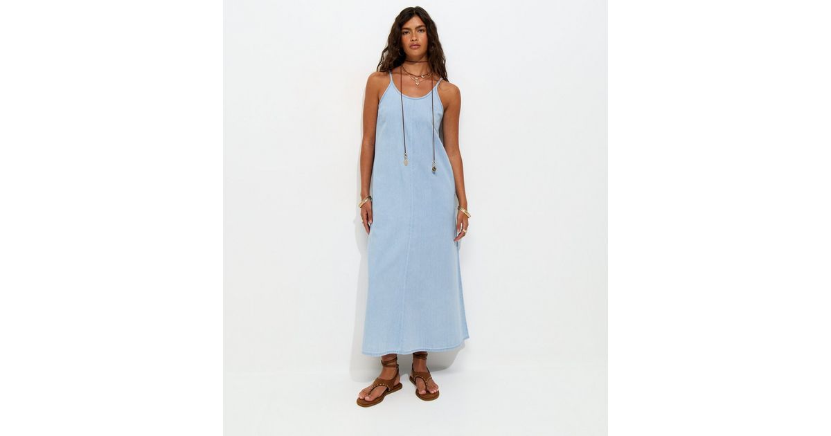 Light Blue Denim Midaxi Dress | New Look