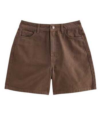Dark Brown Denim Shorts