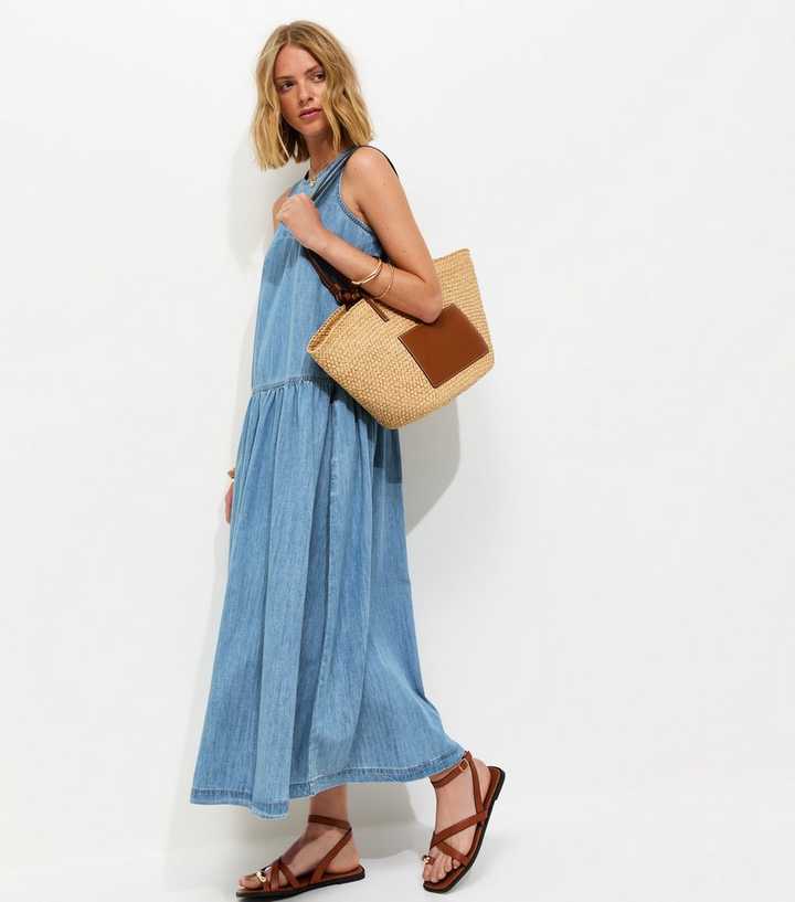 sachin and babi light blue dress Light Blue Drop Waist Midaxi Dress