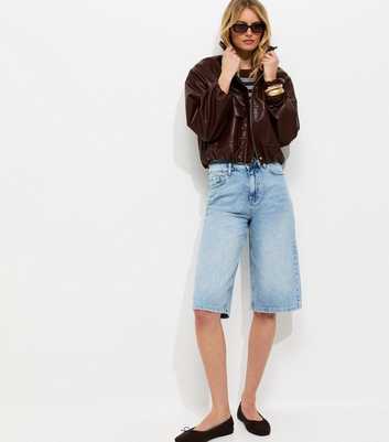 Tall Light Blue Knee Length Denim Jorts