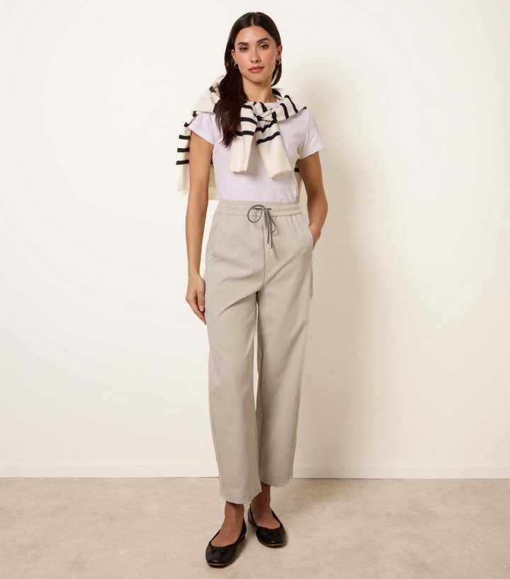 Blue Vanilla Stone Elasticated Drawstring Trousers