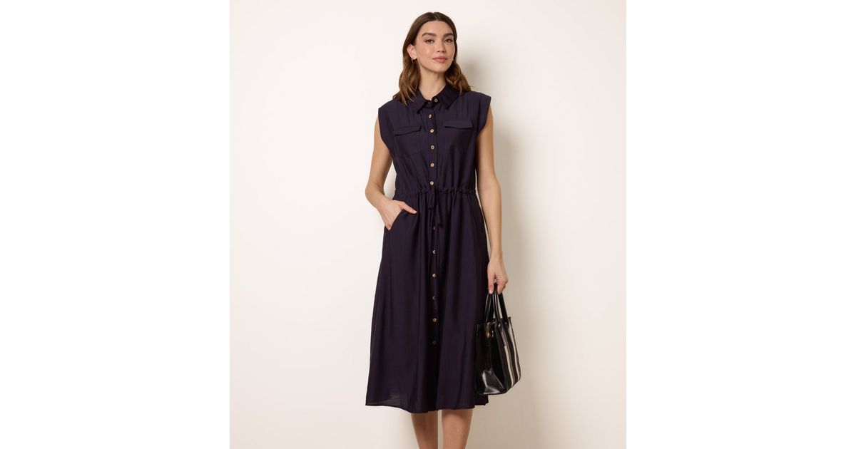 Blue Vanilla Navy Utility Dress | New Look