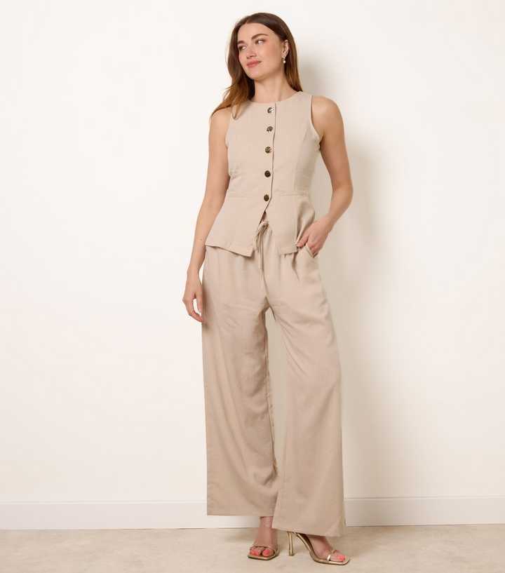 Blue Vanilla Stone Button Vest and Trousers Set