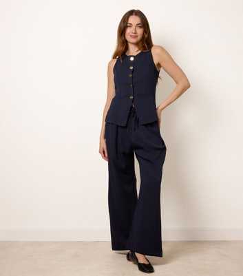 Blue Vanilla Navy Button Vest and Trousers Set