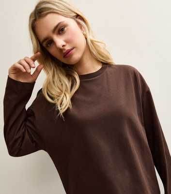 Dark Brown Long Sleeve Skater T-Shirt